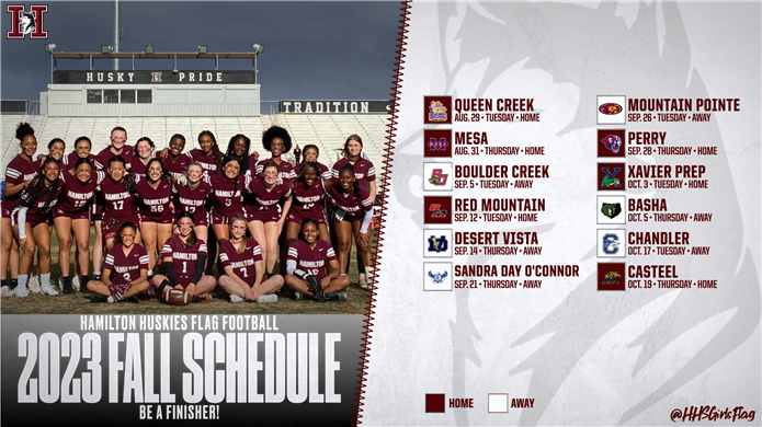 Flag Football - Girls / Practice and Game schedules
